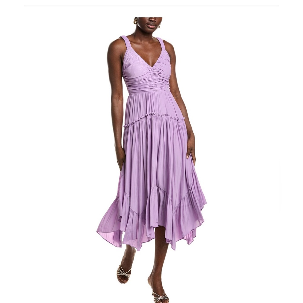 Purple Cleo Handkerchief Midi‎ Dress / Size S / NWT / $495 MSRP